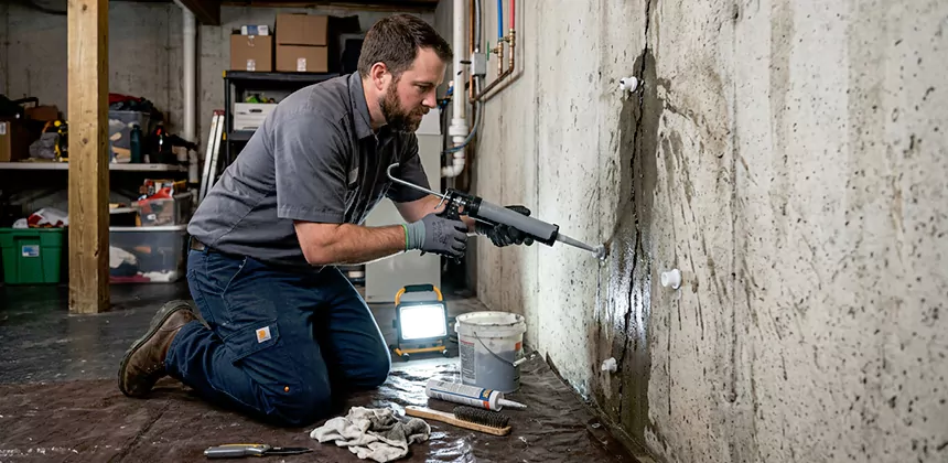 Basement Leak Repair From Inside in Provo