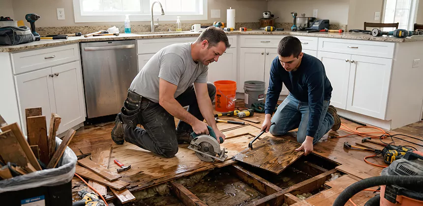 Kitchen Floor Water Damage Repair in Provo